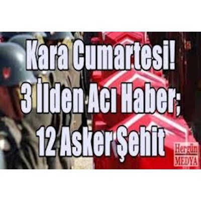 Kara Cumartesi! 3 İlden Acı Haber: 12 Asker Şehit